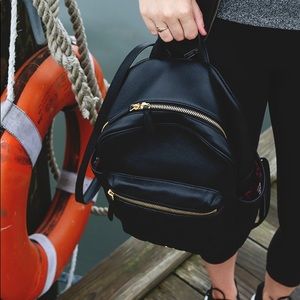 Vera Bradley Black Leather Leighton Backpack